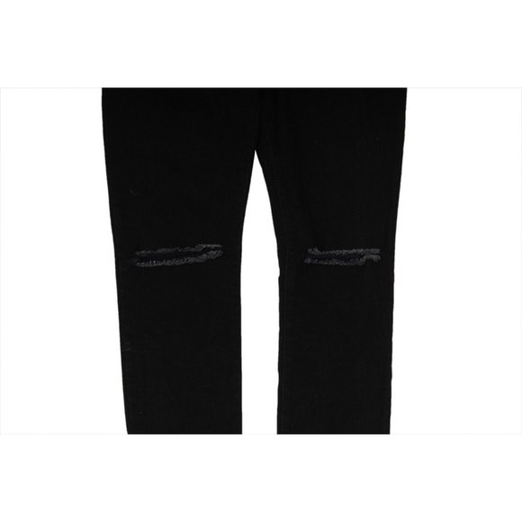 Balmain Men Skinny Jean 33x33 Washed Black Knee Slashed Distressed Stretch Denim - Picture 4 of 10